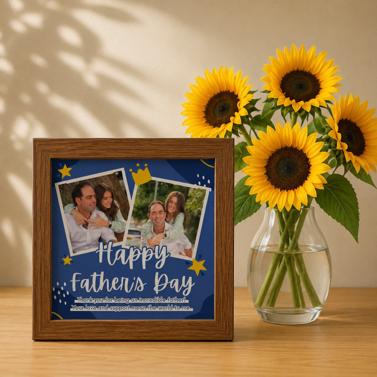 Personalized Father's Day Photo Frame for Dad | Custom Memory Gift | 5x5 Tabletop Frame