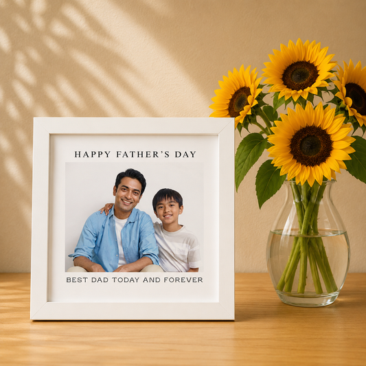 Personalized Father’s Day Photo Frame | Tabletop Frame | Gift for Dad from Son/Daughter (5X5 Inches)