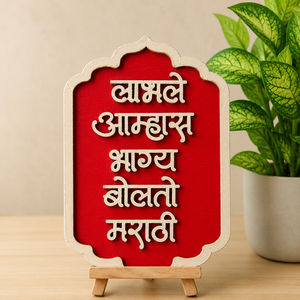 Labhale Aamhas Bhagya Bolto Marathi Fridge Magnet | Marathi Pride Decor