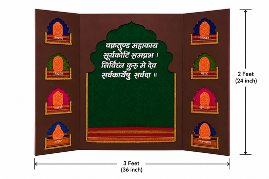 Ashtavinayak Ganpati Backdrop | Premium MDF & Acrylic Ganesh Decoration Panel (2 ft x 3 ft)