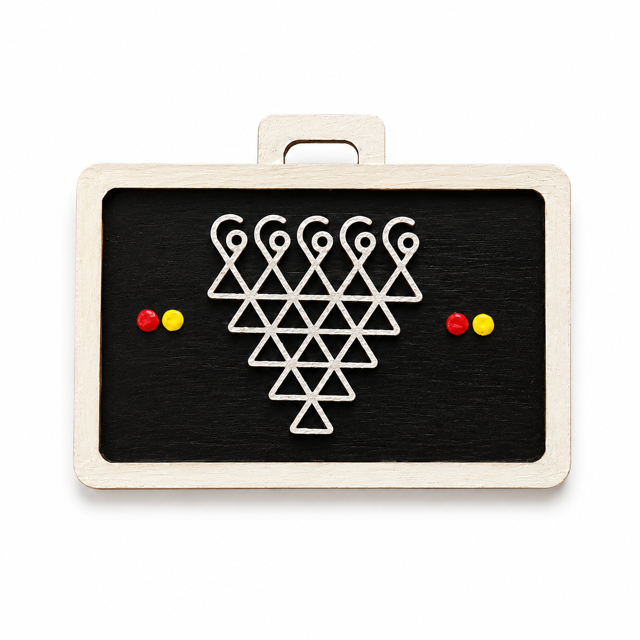Saraswati Yantra Wooden Fridge Magnet | Symbol of Wisdom & Learning